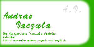 andras vaczula business card